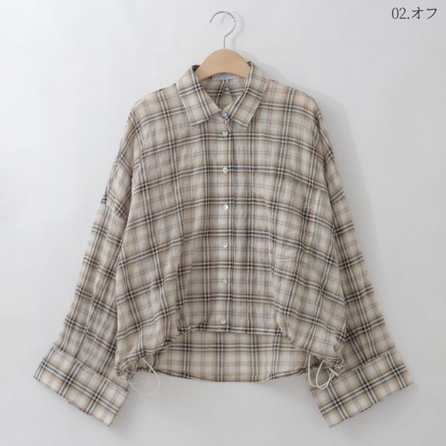 ナチュラルミストクラス（naturalmist Class）/ドロストヘムドロップワイドチェックシャツ[31813637]natural mist