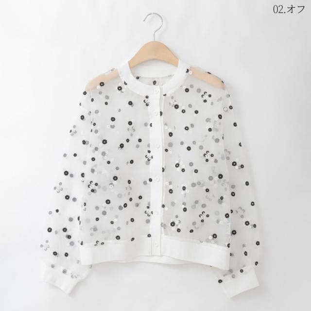【NEW】ナチュラルミストクラス（naturalmist Class）/小花刺繍シアーカーディガン[30114424]natural mist
