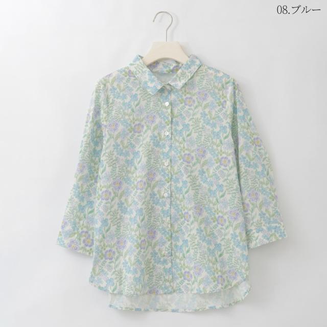 ナチュラルミストクラス（naturalmist Class）/総柄プリント七分袖ブラウス[41413753]natural mist