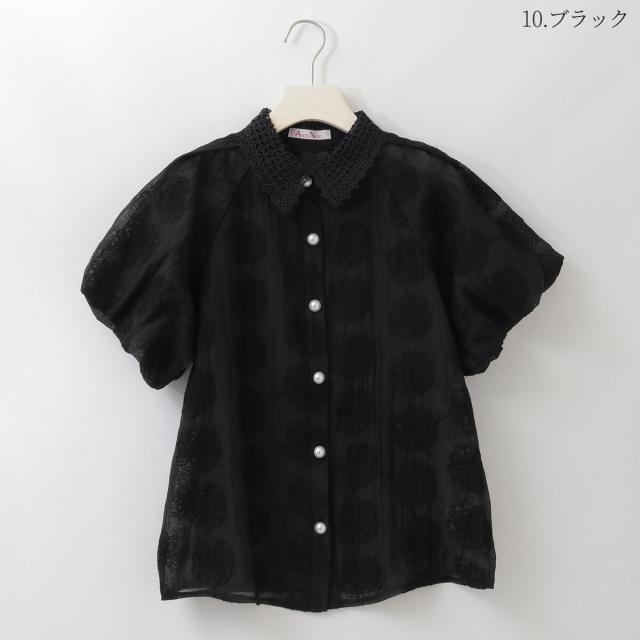 【NEW】アンドノエル（And Noel）/フラワー刺繍シアーブラウス[14953438]&Noel_1