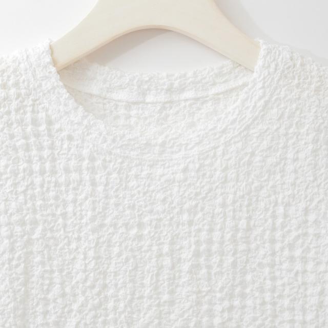 【NEW】アンドノエル（And Noel）/ジャガードサイドボタンTシャツ[14951320]&Noel_2