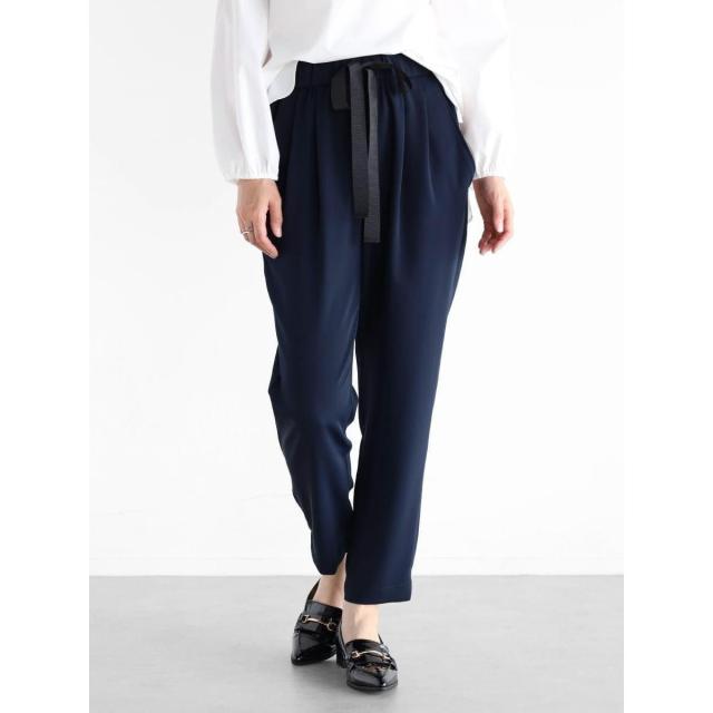 ヴァンネイビー（VinNAVY）/グログランリボンネイビーテーパードパンツ