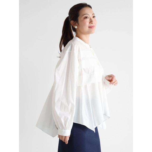 ヴァンネイビー（VinNAVY）/タックデザインブラウス