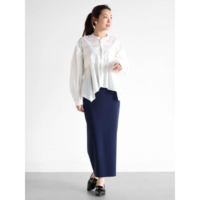 ヴァンネイビー（VinNAVY）/タックデザインブラウス