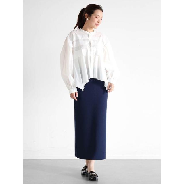 ヴァンネイビー（VinNAVY）/タックデザインブラウス