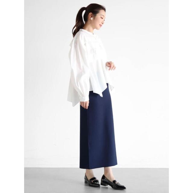 ヴァンネイビー（VinNAVY）/タックデザインブラウス