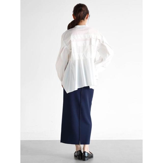 ヴァンネイビー（VinNAVY）/タックデザインブラウス