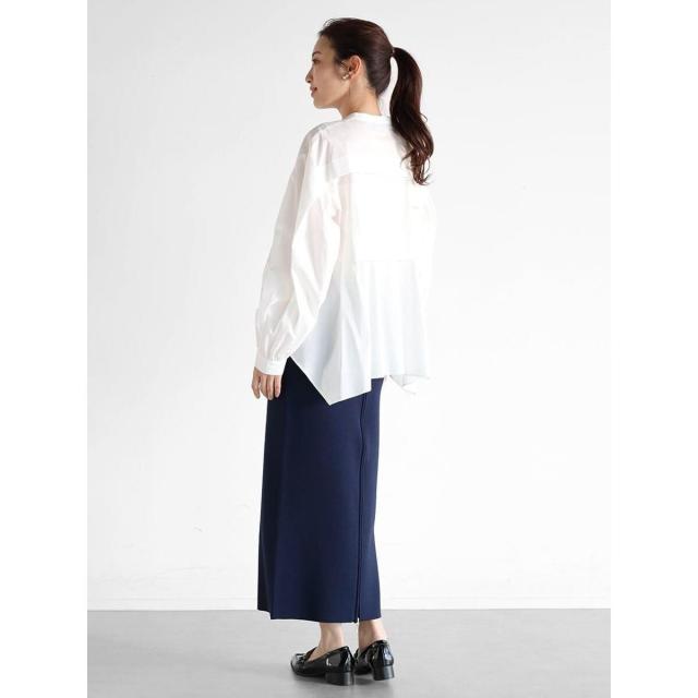 ヴァンネイビー（VinNAVY）/タックデザインブラウス