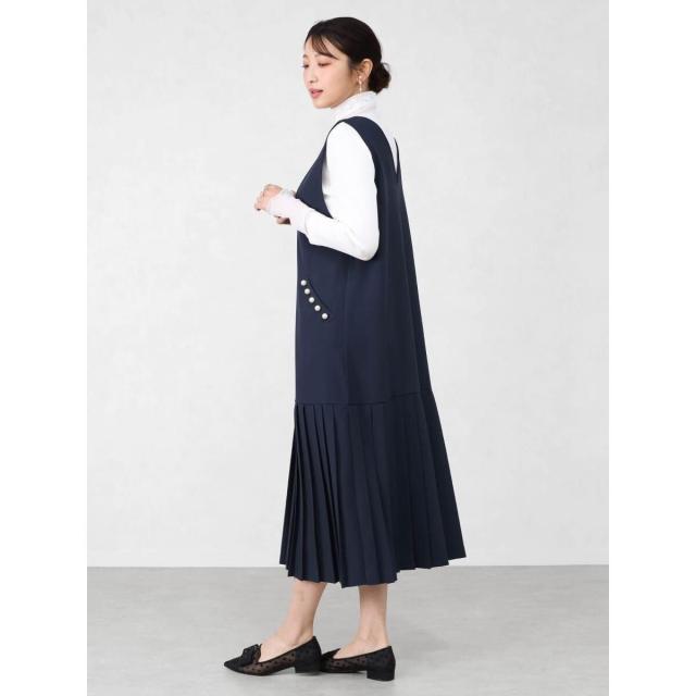 ヴァンネイビー（VinNAVY）/パールポケットプリーツジャンパースカート_11