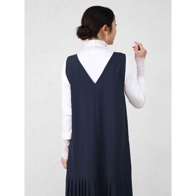 ヴァンネイビー（VinNAVY）/パールポケットプリーツジャンパースカート_12