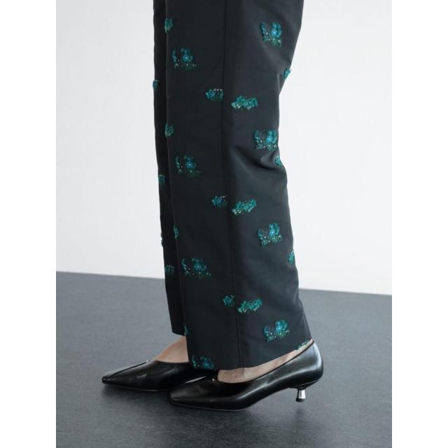 アーガブラック（AgaBLACK）/フラワーカットジャガードパンツ