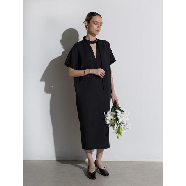 アーガブラック（AgaBLACK）/ボウタイネックデザインワンピース