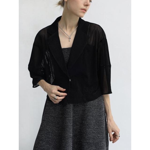 アーガブラック（AgaBLACK）/ベロア調ショートジャケット