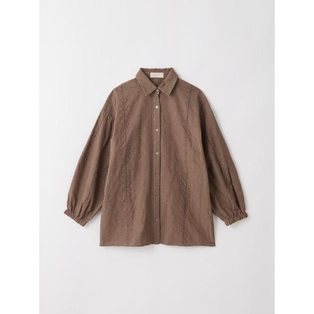 アンプル（Ample）/ボリュームスリーブコットンレースシャツ