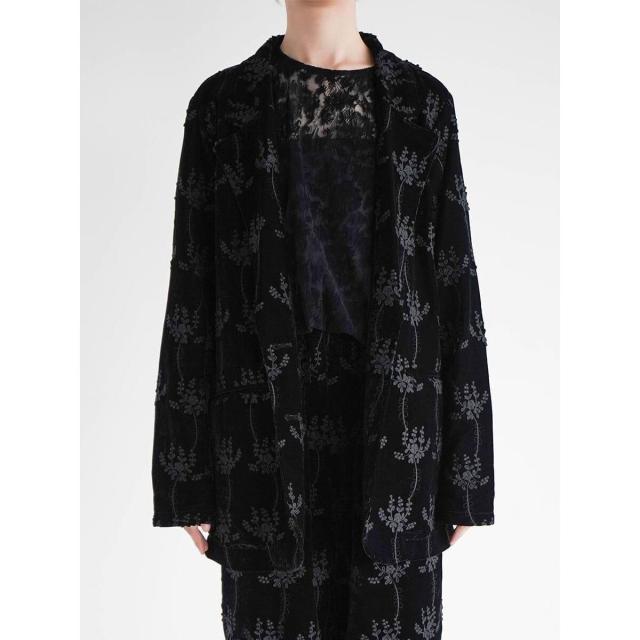 アンプル（Ample）/フラワー刺繍ベロアテーラードジャケットの通販はau