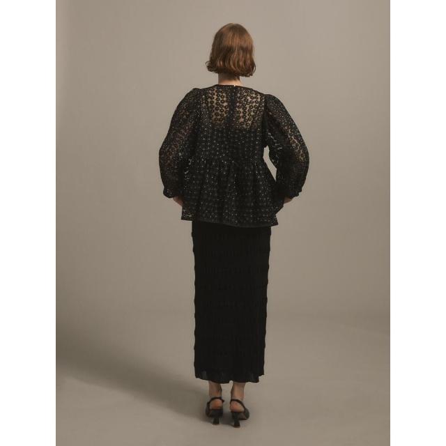 アンプル（Ample）/花柄レースペプラム切替ブラウス