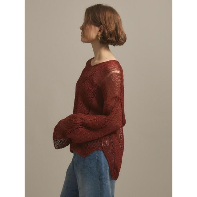 アンプル（Ample）/透かし編みニットプルオーバー_6