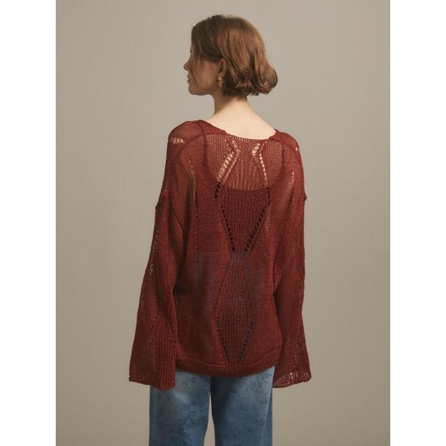 アンプル（Ample）/透かし編みニットプルオーバー_7