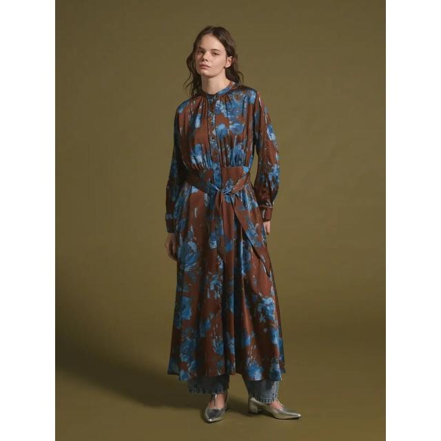 アンプル（Ample）/フラワープリントフレアワンピース