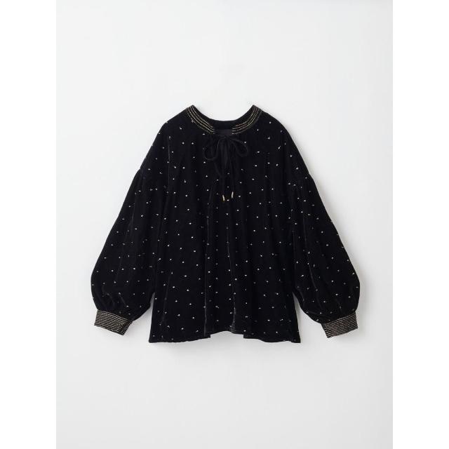 アンプル（Ample）/2WAYベロア刺繍ブラウス