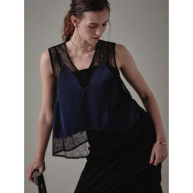 【NEW】アンプル（Ample）/レース切替ノースリーブトップス 11,250円