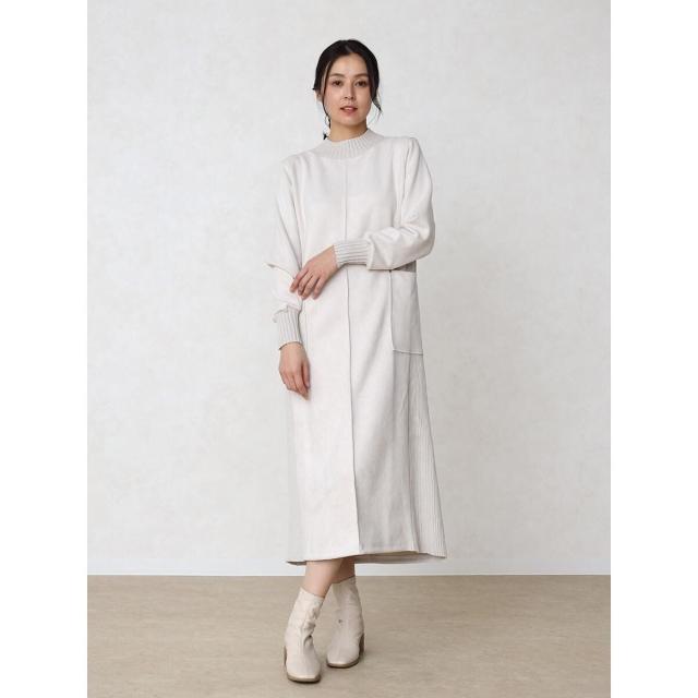 メドック オリジナル ブラック（MEDOC Original Black）/フェイクスエード×リブハイネックワンピース