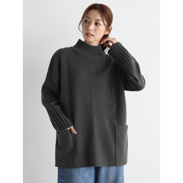 メドック オリジナル ブラック（MEDOC Original Black）/ハイネックサイドポケットニット