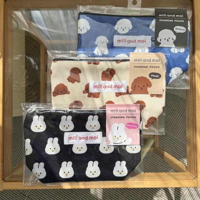 mill and moi（mill and moi）/ビション フリーゼ ポーチ マチ付き