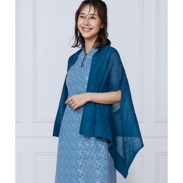 エフデ ブラック（ef−de Black）/シアーアーガイル大判ニットショール