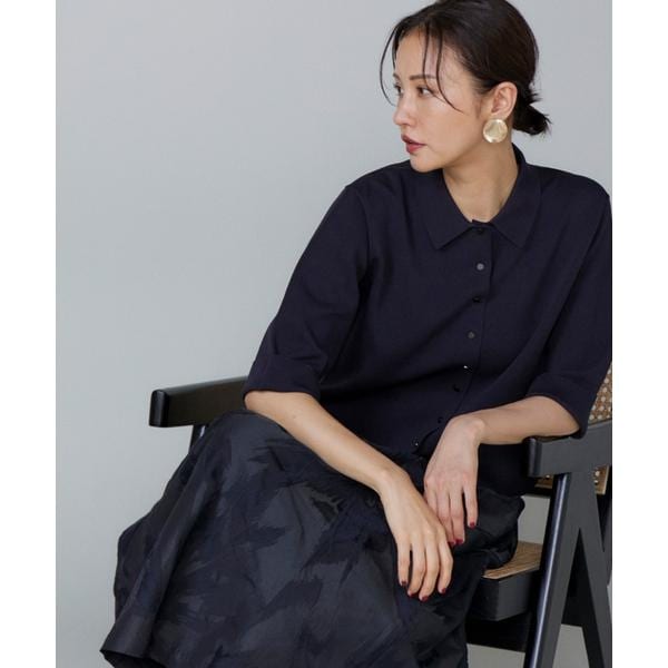 ルスーク（Le Souk）/《大きいサイズ》ミラノリブ衿付きプルオーバー