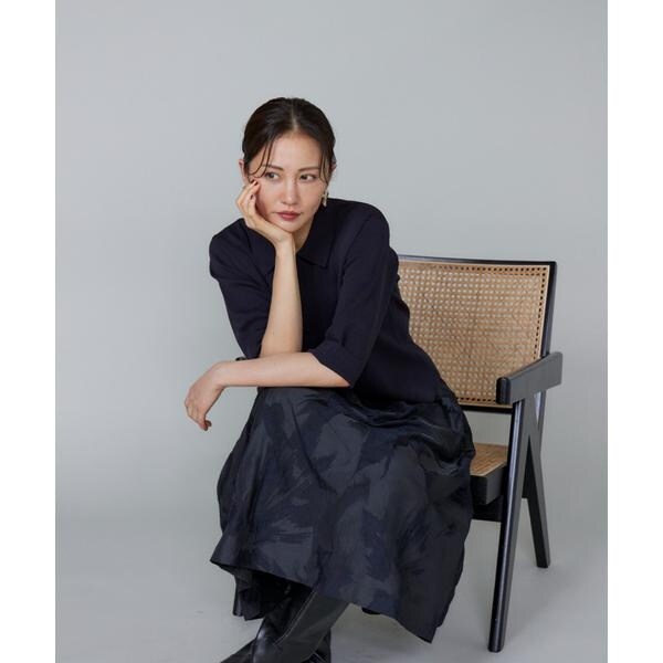 ルスーク（Le Souk）/《大きいサイズ》ミラノリブ衿付きプルオーバー