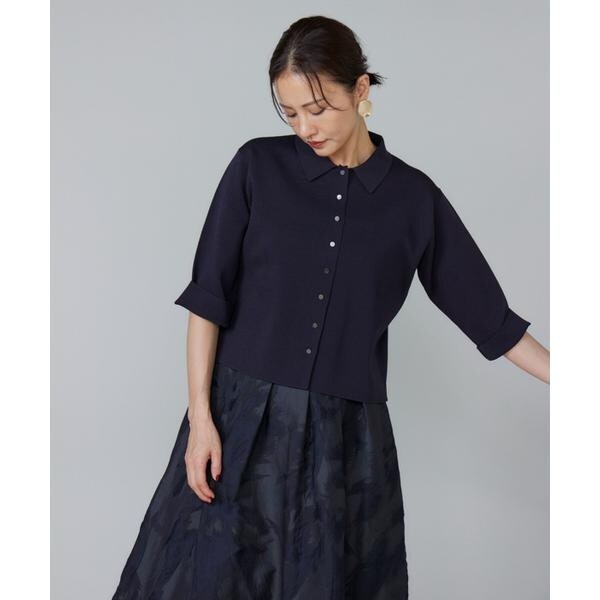 ルスーク（Le Souk）/《大きいサイズ》ミラノリブ衿付きプルオーバー