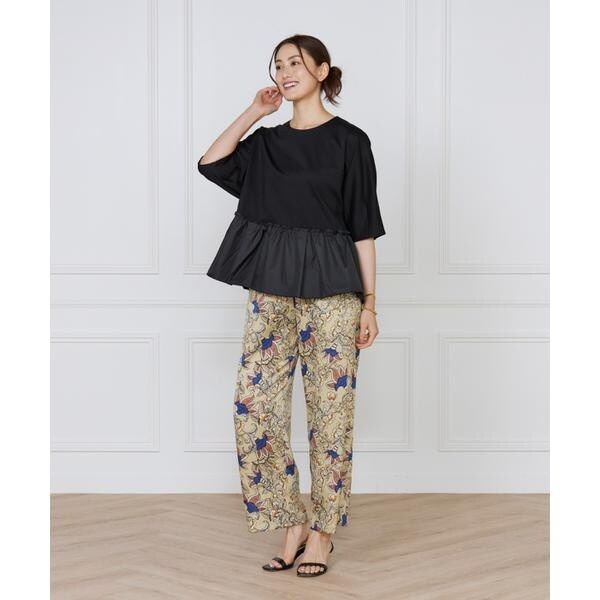 ルスーク（Le Souk）/《大きいサイズ》異素材フリルカットプルオーバー