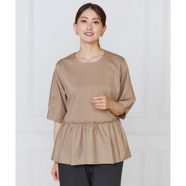 ルスーク（Le Souk）/《大きいサイズ》異素材フリルカットプルオーバー