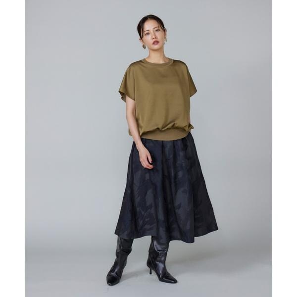 ルスーク（Le Souk）/《大きいサイズ》シルキーライクフレンチスリーブニットプルオーバー