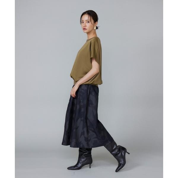 ルスーク（Le Souk）/《大きいサイズ》シルキーライクフレンチスリーブニットプルオーバー