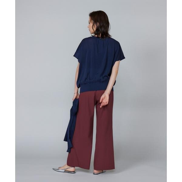 ルスーク（Le Souk）/《大きいサイズ》シルキーライクフレンチスリーブニットプルオーバー