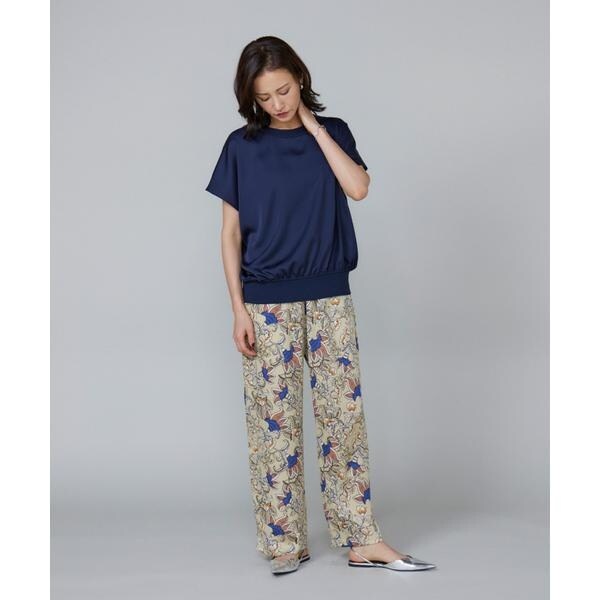 ルスーク（Le Souk）/《大きいサイズ》シルキーライクフレンチスリーブニットプルオーバー