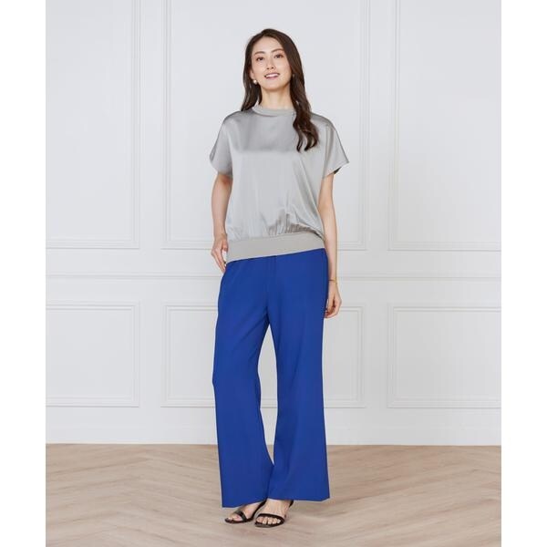 ルスーク（Le Souk）/《大きいサイズ》シルキーライクフレンチスリーブニットプルオーバー