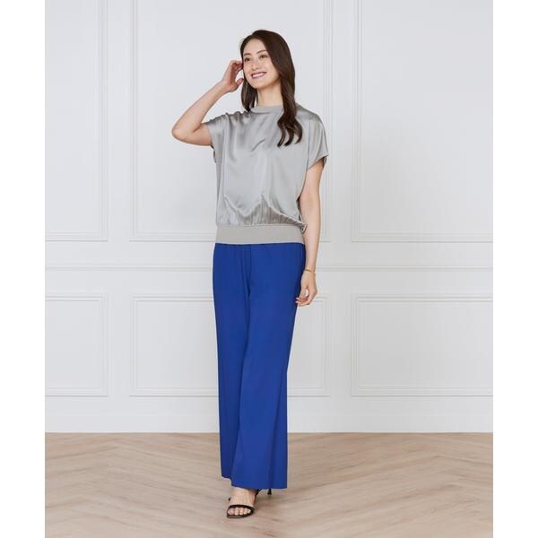 ルスーク（Le Souk）/《大きいサイズ》シルキーライクフレンチスリーブニットプルオーバー