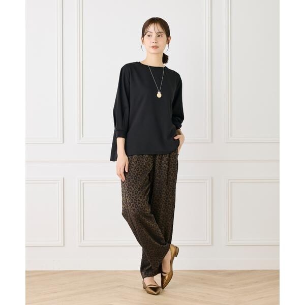 ルスーク（Le Souk）/《大きいサイズ》異素材リブ 七分袖プルオーバー