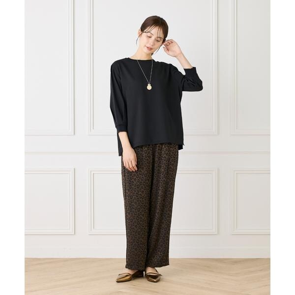 ルスーク（Le Souk）/《大きいサイズ》異素材リブ 七分袖プルオーバー