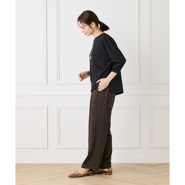 ルスーク（Le Souk）/《大きいサイズ》異素材リブ 七分袖プルオーバー