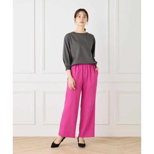 ルスーク（Le Souk）/《大きいサイズ》異素材リブ 七分袖プルオーバー