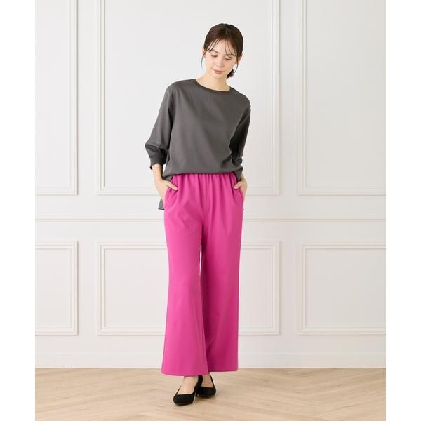 ルスーク（Le Souk）/《大きいサイズ》異素材リブ 七分袖プルオーバー