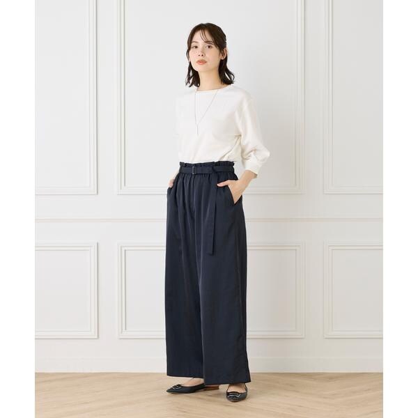 ルスーク（Le Souk）/《大きいサイズ》異素材リブ 七分袖プルオーバー