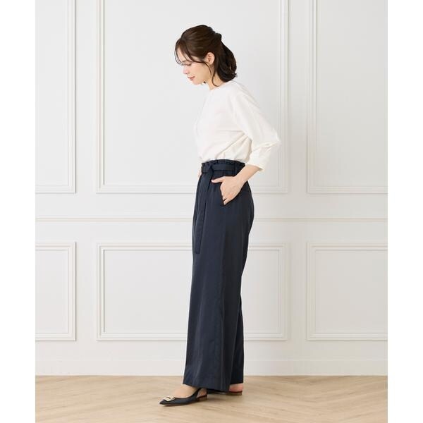 ルスーク（Le Souk）/《大きいサイズ》異素材リブ 七分袖プルオーバー