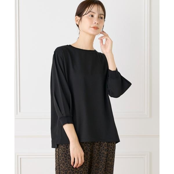 ルスーク（Le Souk）/異素材リブ 七分袖プルオーバー