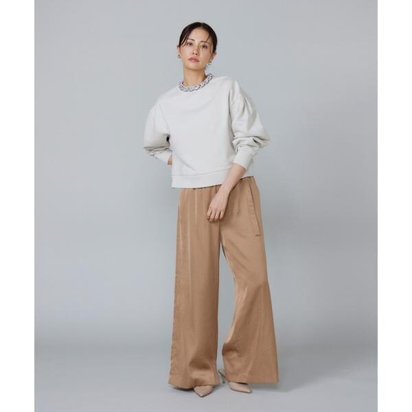 ルスーク（Le Souk）/《大きいサイズ》ビジュー衿裏毛プルオーバー