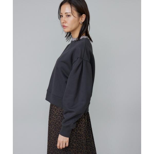 ルスーク（Le Souk）/《大きいサイズ》ビジュー衿裏毛プルオーバー